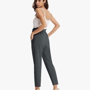 Paper bag pants grey trousers 3x Grace karin nwt fall bow